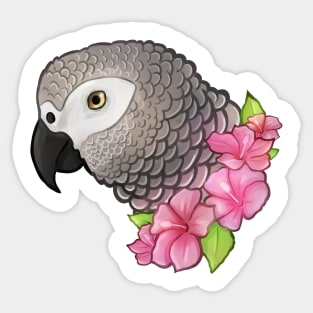 Cute African Grey Sticker